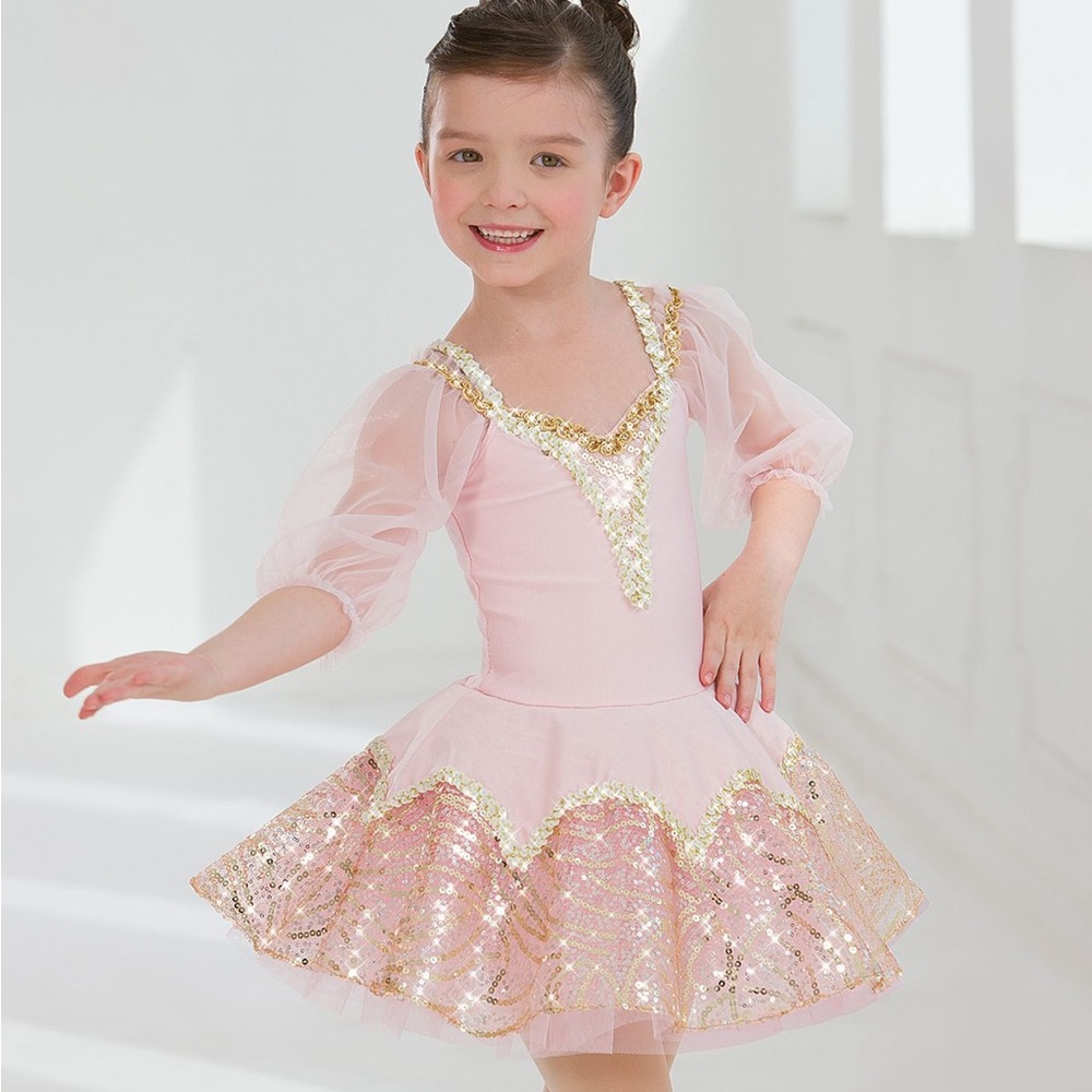 Revolution Pink and Gold Dance Costume